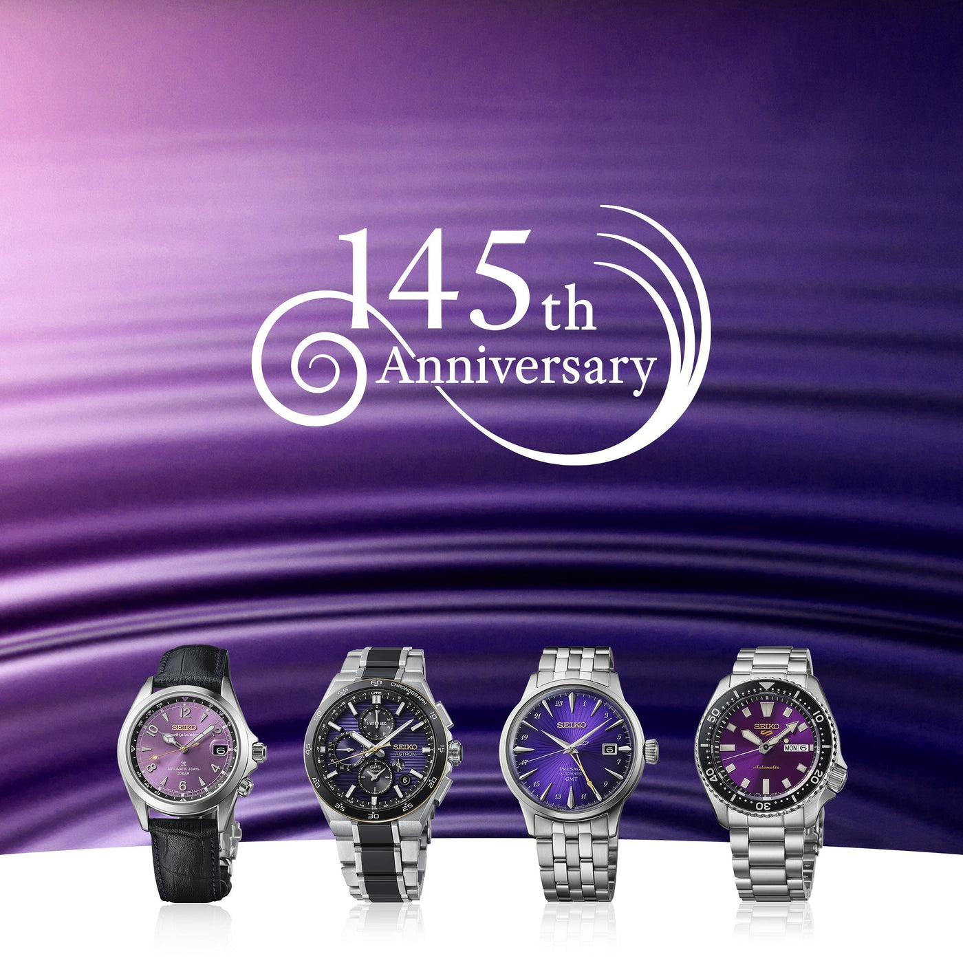 Seiko celebrates 145 years with limited-edition watches honoring Edo purple, a color reflecting Tokyo’s heritage.