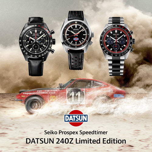 The Datsun 240Z and Prospex Speedtimer: New collaboration watches honor the shared spirit and achievements of icons of the late 1960s and early ‘70s.
